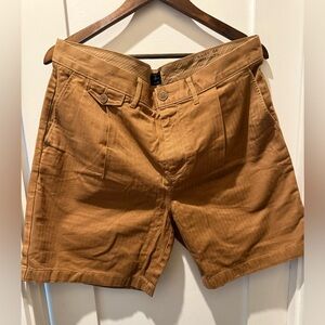 J. Crew Men's Brown Flat Front Pleated Shorts